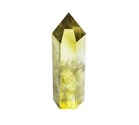 Yellow Quartz Crystal Wand Pointed & Faceted for Healing Reiki Chakra Meditation Therapy Decor (Citrine Crystal)