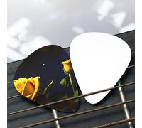Yellow Roses Starry Night Patterned set di plettri per chitarra (sottile/medio/spesso), ampiamente compatibile con tutti i tipi di strumenti a corda,