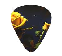 Yellow Roses Starry Night plettri per chitarra, 12 pezzi, materiale ABS, bordi lisci, sensazione confortevole, 3 spessori opzionali