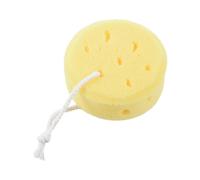 Yellow Round Bath Body Shower Soft Sponge W Hanging Loop