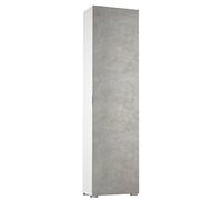 Yellow shop - Armadio Colonna Multiuso Salvaspazio con 7 Ripiani regolabili - Mobile Alto a 1 Anta per Cucina, Bagno, Ingresso o Lavanderia - Made in Italy diversi colori (Bianco/Cemento)