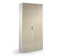 Yellow shop - Armadio mobile 2 ante 4 ripiani L90xP45xH195 cm COMPOS Bianco Rovere o Cemento texture 3d (Bianco/Rovere)