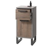 Yellow shop - INDUS Mobili bagno, colonna alta cm L40xP35xH190, coonna bassa L40xP35xH87, pensile L40xP22xH69 Rovere invecchiato/Cemento (Mobile a Colonna basso)