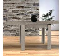 Yellow shop - Tavolo quadrato allungabile a libro per cucina, sala pranzo, soggiorno, cm 80x80, 90x90, 100x100 RODI grigio effetto cemento opaco, Made in Italy (100 x 100)