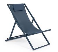 Yellow shop - TAYLOR sedia a sdraio pieghevole reclinabile per esterni giardino mare spiaggia piscina in alluminio e textilene Antracite/Bone Bianco Rock/Stone Herb e Navy (Navy)