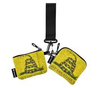 Yellow Snake Don't Tread on Me Flag Portafoglio portamonete da donna porta carte di credito sottile staccabile portafoglio organizer con portachiavi per uso quotidiano 2 pezzi monedero y tarjetero
