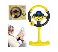 (Yellow) Steering Wheel Driving Toy, Simulated Steering Wheel for Kids