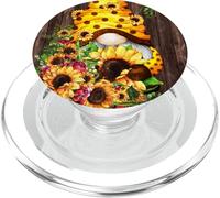 Yellow Sunflower Gnome For Women Cute Summer Flower Pattern PopSockets PopGrip per MagSafe