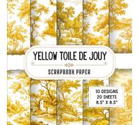 Yellow Toile De Jouy Scrapbook Paper: 20 Double-Sided Elegant Designs for Wrapping, Origami, Card Making, Decoupage & Mixed Media
