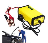 Yellow Trickle Charger for Car Battery 12V - Car Battery Charger Automatic | Multi Functional Automobile Maintainer for Lawn Mower, Motorcycle | Fast Charging High-Efficiency Smart Battery Charger