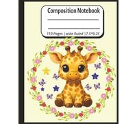 Yellow Wide Ruled Composition Notebook: A cute giraffe baby with Yellow background| 110 Pages|7.5*9.25 Inches| For kids, Girls, Boys and Students