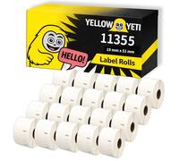Yellow Yeti 20 Rotoli 11355 S0722550 Etichette multiuso 19 x 51mm compatibili per DYMO LabelWriter 4XL 450 400 330 320 310 Duo/Turbo/Twin Turbo Seiko SLP 450 430 420 400 200 100 | 500 Etichette/Rotolo