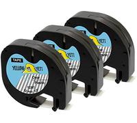 Yellow Yeti 3 Cassette Nastri 12267 S0721530 nero su trasparente 12mm x 4m Etichette in Plastica compatibili per Etichettatrici DYMO LetraTag LT-100H LT-100T LT-110T QX50 XR XM 2000 Plus