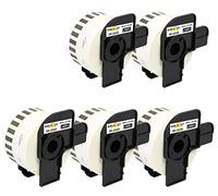 Yellow Yeti 5 Rotoli DK-22225 Etichette adesive continuo 38mm x 30,48m Nastri compatibili per Brother P-Touch QL-500 QL-550 QL-570 QL-700 QL-710W QL-720NW QL-800 QL-810W QL-820NWB QL-1100 QL-1110NWB