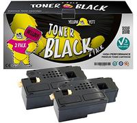YELLOW YETI 593-11016 NERO 2000 pagine Kit 2 Toner compatibili per Dell C1765nfw C1765nf C1760nw 1250c 1350cnw 1355cn 1355cnw