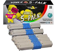 YELLOW YETI C301 C321 Kit 5 Toner compatibili per Oki C301 C301dn C321 C321dn MC332dn MC342dn MC342dnw MC342dw MC342w