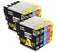 Yellow Yeti Sostituzione per Brother LC1100 10 Cartucce d'Inchiostro compatibili con Brother DCP-145C 165C 195C 197C 375CW 385C 395CN 585CW 6690CW MFC-250C 290C 490CW 5490CN 5890CN 5895CW 6490CW 990CW