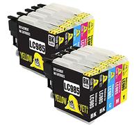 Yellow Yeti Sostituzione per Brother LC985 Cartucce d'Inchiostro compatibili con Brother DCP-J315W DCP-J125 DCP-J140W DCP-J515W MFC-J415W MFC-J220 MFC-J265W (4 Nero + 2 Ciano + 2 Magenta + 2 Giallo)