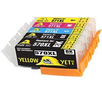 Yellow Yeti Sostituzione per Canon PGI-570XL CLI-571XL 5 Cartucce d'Inchiostro compatibili con Canon Pixma TS5050 MG5750 MG5751 TS6050 MG6850 MG6851 TS5051 TS5053 TS6051 TS6052 MG5752 MG5753
