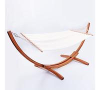 Yellowshop - Amaca da giardino WOOD con supporto in legno robusto cm. 310x120xh125 telo in cotone 260 gr/mq colore Beige