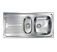 Yellowshop - ATLANTIC Lavello incasso acciaio inox piano dx o sx cm 100x50 con sifone e piletta (Piano a Sx)