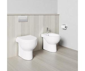 Yellowshop - CLARY Set coppia sanitari a terra vaso rimless e bidet con coprivaso soft-close