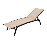 Yellowshop. - DECK Lettino prendisole da giardino terrazzo piscina reclinabile in 3 posizioni in acciaio e textilene Beige, Bianco o Tortora (Beige)