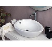 Yellowshop - Lavabo Da Appoggio Cm 50 x 39 Bacinella Lavandino Lavello In Ceramica Bianco Sanitari Bagno Design Moderno Modello Dream
