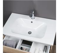 Yellowshop - Lavabo Da Incasso per mobile bagno Ceramica Bianco Lucido Sanitari Bagno Design Moderno Modus Rettangolare Troppo Pieno Diverse Misure (101 x 46 cm)