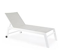 Yellowshop - Lettino prendisole alto con ruote Hilde colori Antracite - Bianco cloud - Coffee (Bianco Cloud)