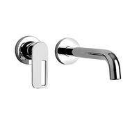 Yellowshop - Miscelatore bagno completo rubinetteria Open lavabo bidet vasca e doccia incasso ed esterno in ottone cromato flessibile inox piletta clic-clak Made in Italy (Lavabo muro senza piastra)