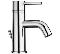 Yellowshop - Miscelatore Lavabo Cromato Mod. Essenza Rubinetto Bagno Scarico Automatico 1"1/4 Con Flex Inox Piletta Sanitari