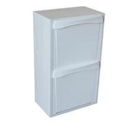 Yellowshop - Mobile colonna in legno a 2 vani per raccolta differenziata rifiuti L40xP25xH68 cm Dividuo colori disponibili bianco, rovere well, olmo perla e frassino moire (Frassino Moire)