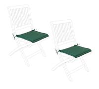 Yellowshop - NOEMI Coppia sedie pieghevoli per giardino patio terrazzo arredo esterno in robusto legno di acacia con cuscini diversi colori opzionale (Sedie Cuscino Verde)