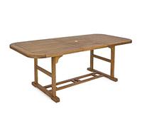 Yellowshop - NOEMI Tavolo da giardino allungabile 180/240 e 150/200 rettangolare ovale per patio terrazzo arredi esterni in robusto legno di acacia con bordo doppio (150/200 cm Rettangolare)