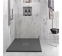 PIATTO DOCCIA SLIM MARMORESINA 80x80/90x90 H 2,5 SIFONE PILETTA HEAVY ANTRACITE