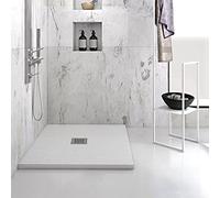 PIATTO DOCCIA SLIM MARMORESINA BASE 70 H 2,5 SIFONE PILETTA INCLUSI HEAVY BIANCO