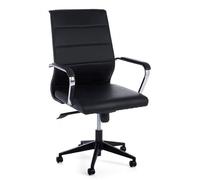 Yellowshop | Poltrona da ufficio con braccioli BRENT - Sedia con ruote girevoli imbottita regolabile, seduta ergonomica per studio e lavoro, Nero