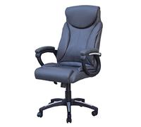 Yellowshop - Poltrona da Ufficio Direzionale Ergonomica MAYOR, Rivestimento in Ecopelle Grigio e Nero, Braccioli Imbottiti, Schienale Alto, Girevole e Regolabile in Altezza (Grigio)