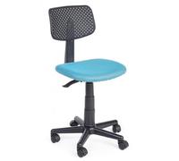 Yellowshop | Poltrona da ufficio senza braccioli ARTEMIS - Sedia ergonomica girevole regolabile per scrivania studio o ufficio - Nero e Azzurro