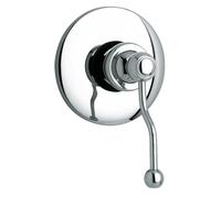 Yellowshop - Rubinetteria bagno vintage stile classico cromato, Miscelatore lavabo, bidet, doccia e vasca, Serie DUKE in ottone, leva laterale, design retrò (Doccia incasso)