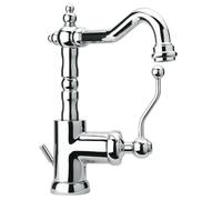 Yellowshop - Rubinetteria bagno vintage stile classico cromato, Miscelatore lavabo, bidet, doccia e vasca, Serie DUKE in ottone, leva laterale, design retrò (Lavabo)