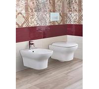 Yellowshop-Sanitari Bagno Sospesi Filo Muro Modello Flow Vaso Wc + Coprivaso Soft Close + Bidet