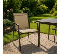 Yellowshop - Sedia con braccioli in alluminio Bizzotto Hilla col. coffee