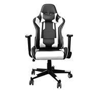 Yellowshop - Sedia Poltrona Gaming Lotus Ergonomica, Reclinabile, Altezza Regolabile, Cuscino Lombare, Comfort e Stile per le Tue Sessioni di Gioco Rosso, Grigio, e Bianco (Bianco)