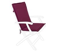 Yellowshop - Set di 6 Cuscini Noemi con schienale per Sedie da Giardino, Sfoderabili e lacci per il fissaggio - Comfort ed Eleganza per i Tuoi Spazi Esterni, Vari Colori (Bordeaux)