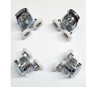Yellowshop - Set Kit 4 Cuscinetti Per Box Doccia Doppia Rotella A Sfera Rullo Rotelline Ricambio Scorrevoli Porta Cabina Bagno