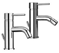 Yellowshop - Set Miscelatori Rubinetteria Bagno Lavabo E Bidet Con Snodo Orientabile Modello Essenza Completo Rubinetto Con Flex Inox Piletta Sanitari