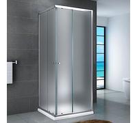 Yellowshop - SMART Box doccia 2 lati vetro temperato opaco 6 mm apertura scorrevole h 190 cm quadrato o rettangolare (90x120 cm)