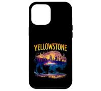 Yellowstone Bison Silhouette Grand Prismatic Spring Custodia per iPhone 12 Pro Max